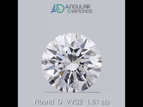 Round D VVS2 1.51 Carat IGI CVD HPHT Lab Grown Created Diamonds