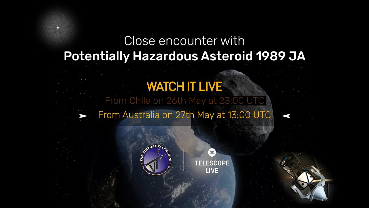 Potentially Hazardous Asteroid (7335) 1989 JA close encounter: live from Australia â€“ 27 May 2022 - YouTube