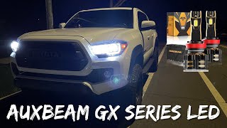 How To Install LED H11 High Beam Light Bulbs on 2016 - 2023 Toyota Tacoma | Auxbeam GX LED Review