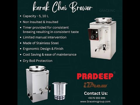Masala stainless steel non-insulated karak chai brewer with ...