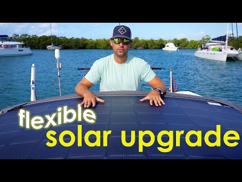 Installing a Xantrex Solar Max 330W Panel to our Sailboat's Bimini Canvas (EP 67 - Monday Never)