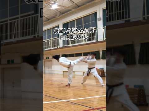 琉球空手道三日月蹴り(裏回し蹴り) #琉球古武術 #karate #沖縄空手 #martialarts #琉球古武道 #伝統空手 #防具空手 #琉球空手