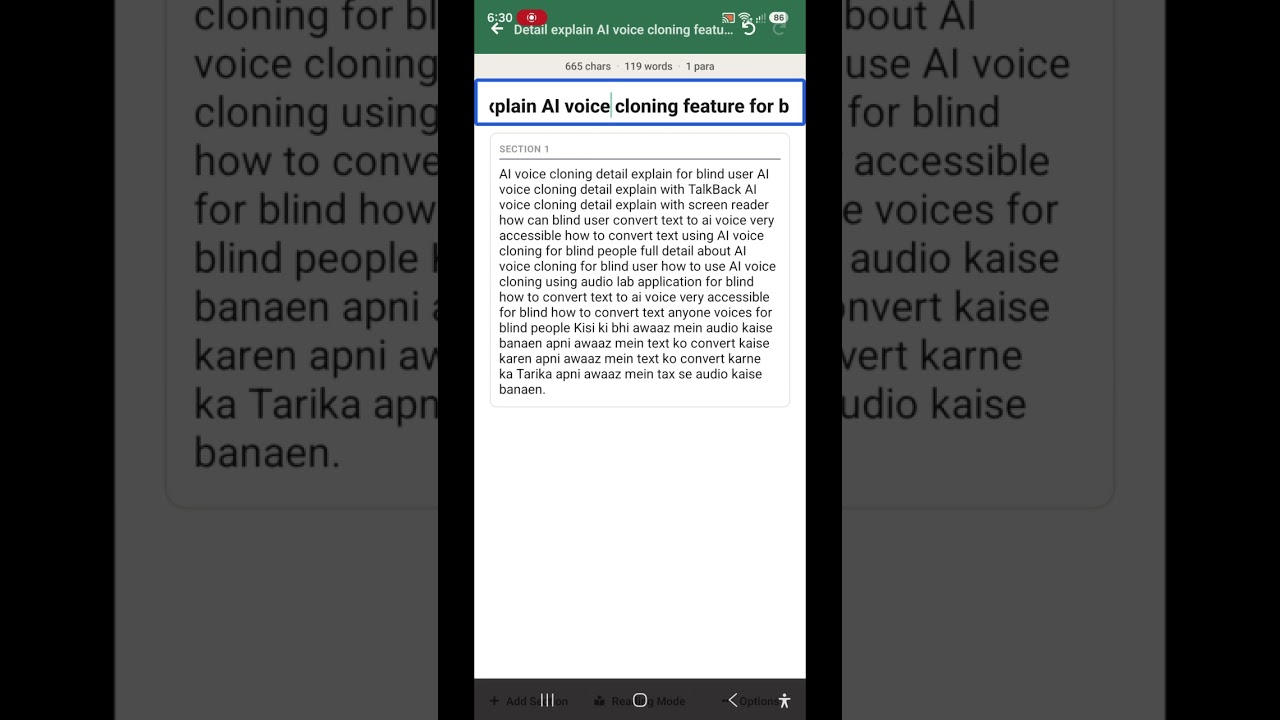 SECRET AI VOICE CLONING now available for blind NEW UNBELIEVABLE accessible AI VOICE CLONING TRICk