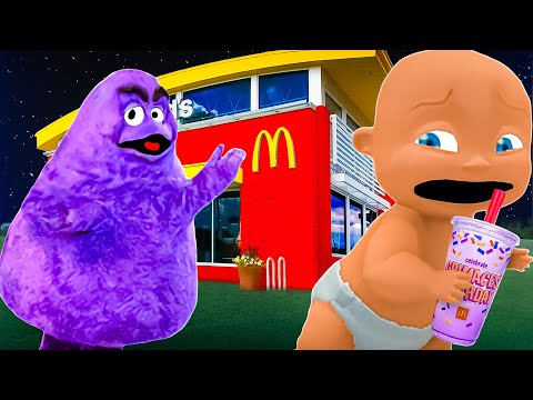 Baby Steals NEW Grimace Shake!