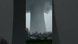 Tornado spinning the wind and clouds