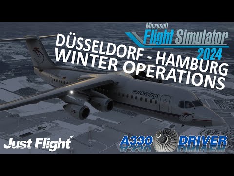 Challenging Winter Flight ❄️ | BAE 146-300 Düsseldorf - Hamburg | Real Airline Pilot