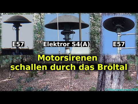 Unheimlicher Sirenenklang im Wald - Sirenen E57 & Elektror S4 erschallen im Bröltal - Probealarm