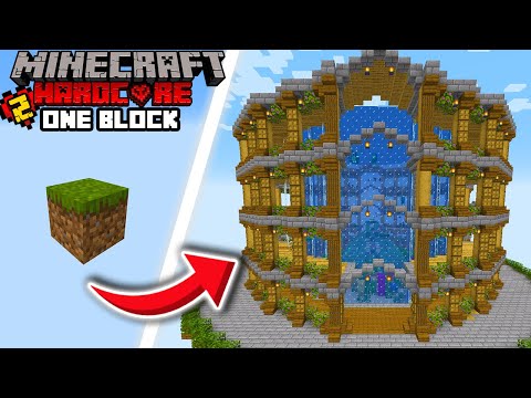 IT'S POPPERS - I Built a GIANT AQUARIUM in ONE BLOCK SKYBLOCK in Hardcore Minecraft!!