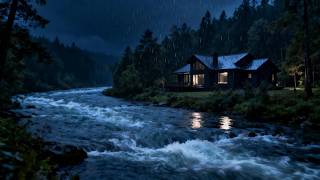 The sound of heavy rain is naturally soothing and relieves stress