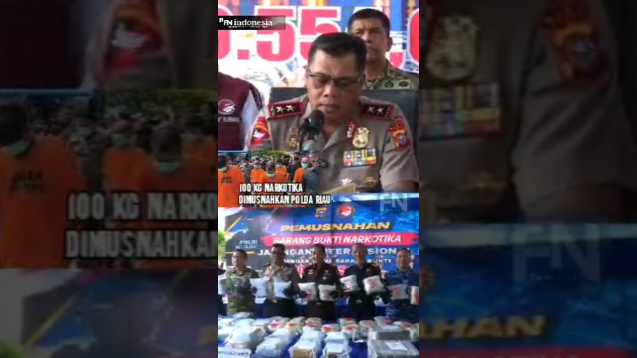 Polda Riau Musnahkan 100,55 Kg Narkotika Jaringan internasional