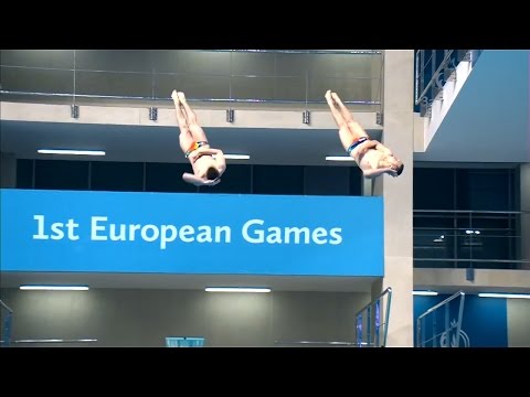Baku 2015 European Games - Men's 3m Syncronised Springboard - Final - in English.