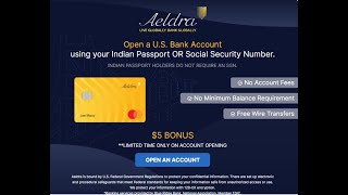 Miniaturka - Aeldra Bank - US Bank Account for Indians