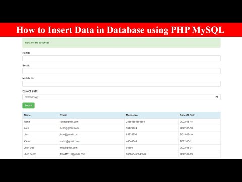 How to Insert Data in Database using PHP MySQL