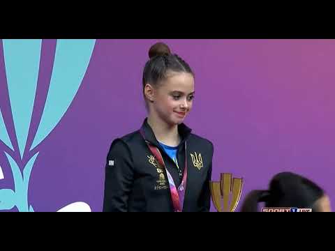 Award Ceremony Clubs + Ribbon Finals - T. Onofriichuk 🥇🥇 - World Challenge Cup Cluj-Napoca 2025