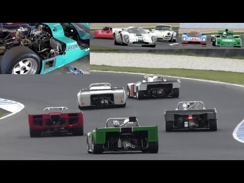 Q & R Sports Qualifying & Thursday sessions Porsche 962 walkaround & warm up Group C Chev V8 sound
