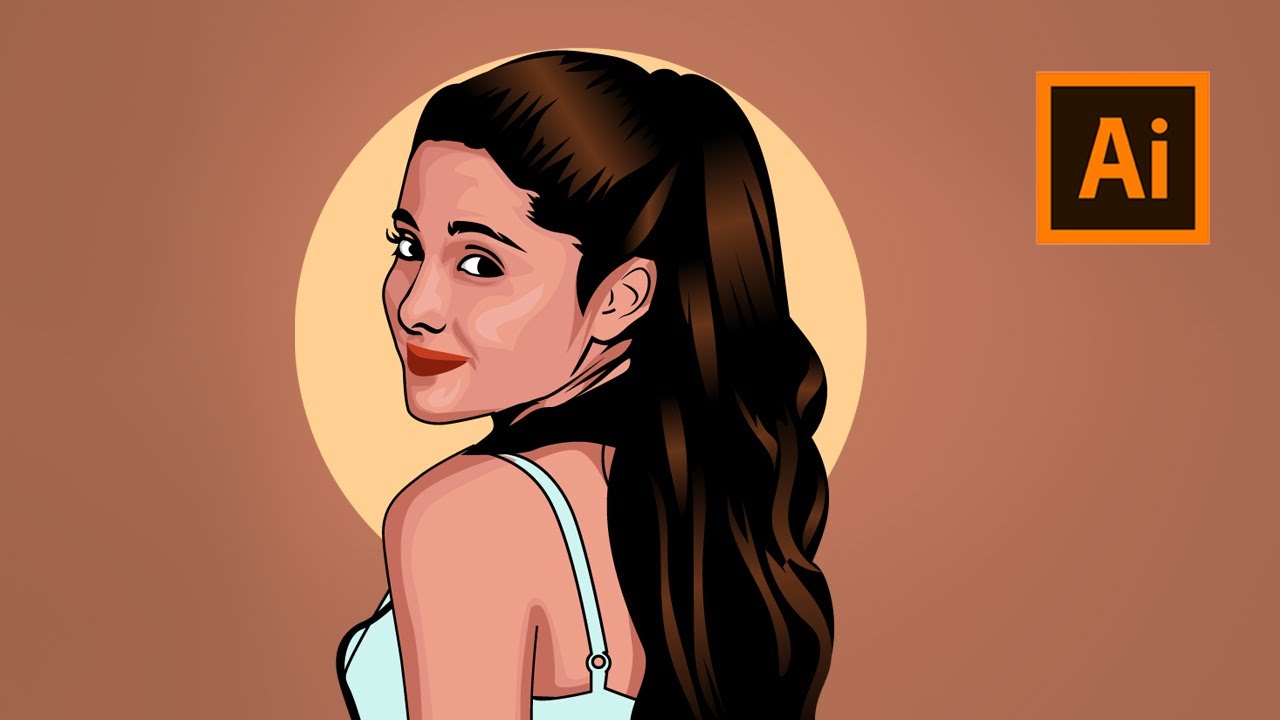 Ariana Grande /Vector Portrait | Cartoon Yourself - Adobe illustrator tutorials