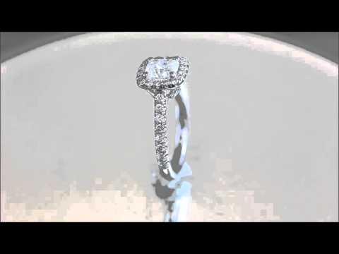 18k White Gold Cushion Cut Diamond Engagement Ring Halo 1.60ctw - KNR INC - 838