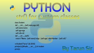 define str() for custom class in python | dunder str function