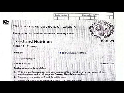 FOOD AND NUTRITION P1 ECZ 2022 NOVEMBER