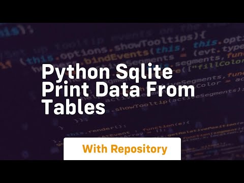 Python Sqlite Print Data From Tables