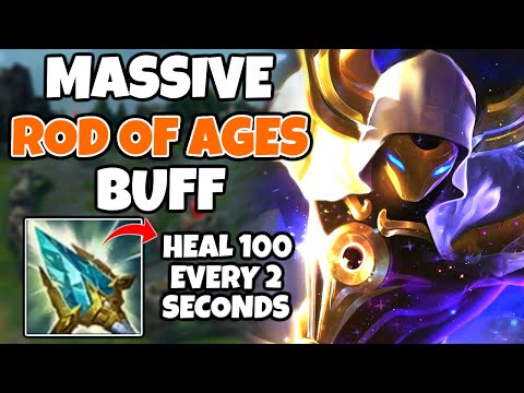 HUGE ROD OF AGES BUFF makes KASSADIN look kinda OP. (Heal 100 every 2 seconds) - Season 13 Kassadin