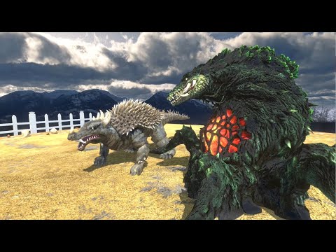 Anguirus VS Biollante Battle ARBS Animal revolt Battle Simulator