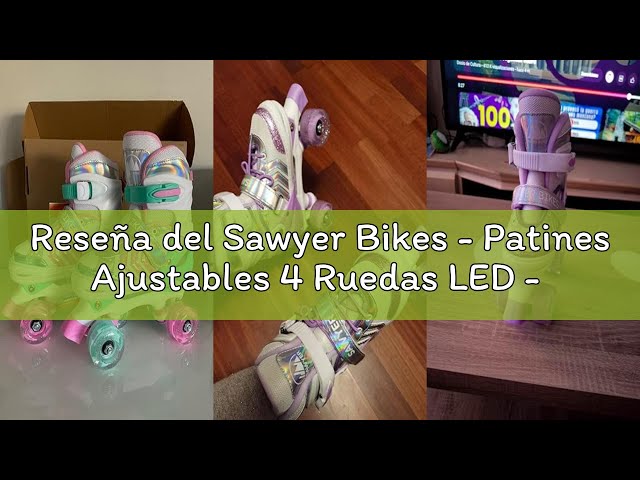 Vídeo relacionado con Sawyer Bikes - Patines Ajustables 4 Ruedas LED - Tallas 23 a 38 (Azul, XS (23-26))