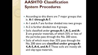 AASHTO CLASSIFICATION SYSTEM