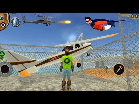 Vegas Crime Simulator -(Airplane Destroyed In Army Base) Vegas Hero Kill All Car Robot - Gameplay HD