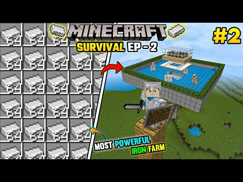 I Made The Most Powerful *IRON FARM* In Mcpe 1.19 🔥 || HINDI || Minecraft Survival Series Ep - 2
