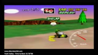 Mario Kart 64 - Time Trials - Yoshi Valley 1'50"46 Elite B [N64 PAL]