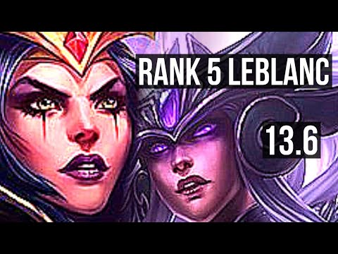 LEBLANC vs SYNDRA (MID) | 4/0/6, Rank 5 LeBlanc | KR Challenger | 13.6