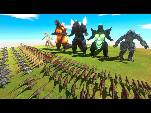 Godzilla Infinity War - ALL Dinosaurs VS Godzilla Evolution