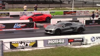 2023 Corvette Z06 vs Lamborghini Huracán Drag Races