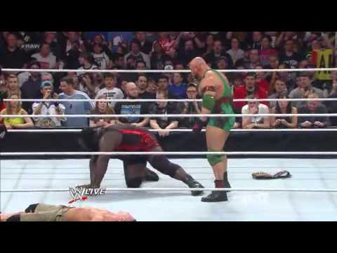 Ryback attack Mark Henry and John Cena