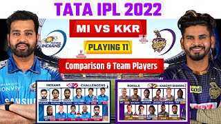 TATA IPL 2022 : Mumbai Indians Vs Kolakata Knight Riders Confirm Playing 11, Comparison, Squad