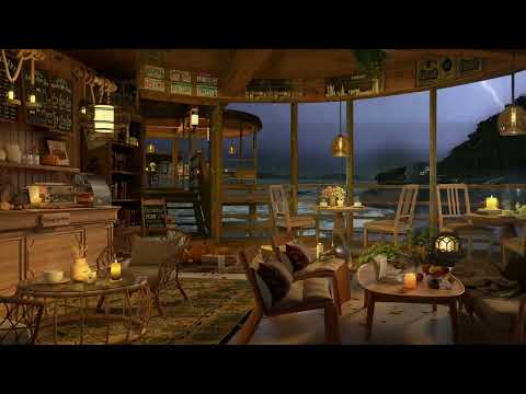Cozy Cafe, a Beautiful Beach and some Heavy Rain and Thunderstorm sounds