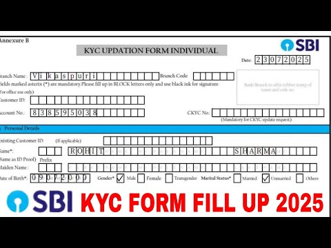 Watch SBI KYC Form Fill Up 2025 Video