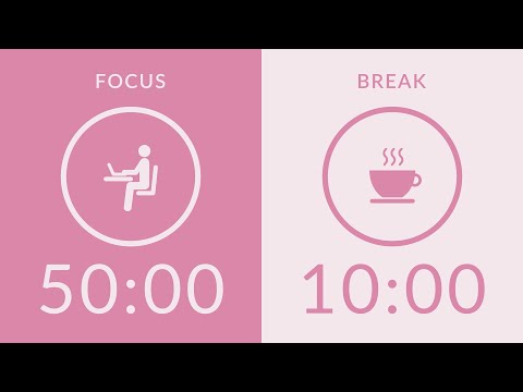 50/10 Pomodoro Timer with Pink Noise 🎧 5-Hour Study with Me for Deep Focus & ADHD ✨