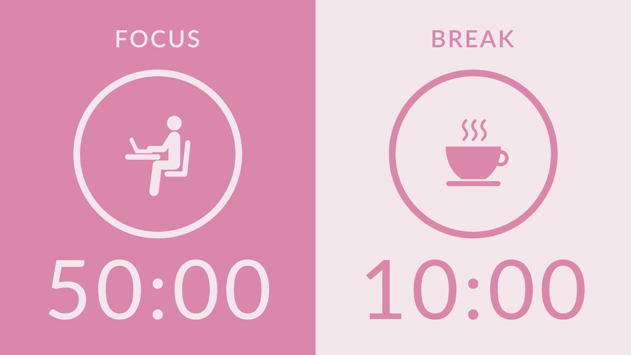 50/10 Pomodoro Timer with Pink Noise 🎧 5-Hour Study with Me for Deep Focus & ADHD ✨
