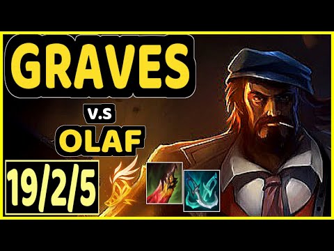 DAT (KITZUO) (GRAVES) vs OLAF - QUADRAKILL 19/2/5 KDA JUNGLE GAMEPLAY - NA Ranked GRANDMASTER