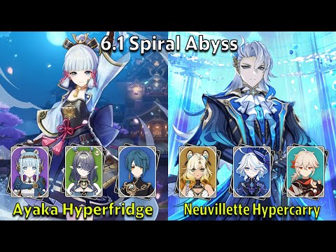 C0 Ayaka Hyperfridge & C0 Neuvillette Hypercarry - Genshin Impact 6.1 Spiral Abyss Full Clear