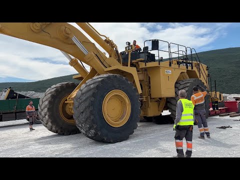 The Caterpillar 992K Wheel Loader Is Loaded And Transported To The Next Mining Site - Interkat SA
