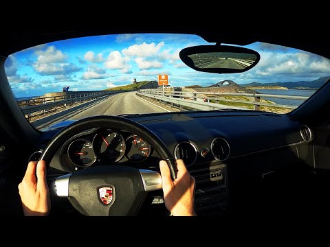 Driving the Atlantic Road in a Porsche 987 Cayman (POV Binaural audio)