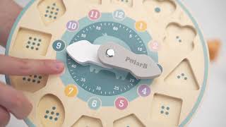 Žaislinis medinis edukacinis laikrodis - kaladėlių rūšiuoklis | PolarB | Viga 44053