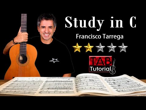 Study in C by Francisco Tarrega | Fingerstyle Guitar Tutorial + Sheet & Tab