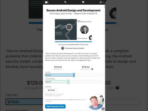 New Course Release! Secure Android Design and Development:  by Mohammad Hossein Heydarchi #courses