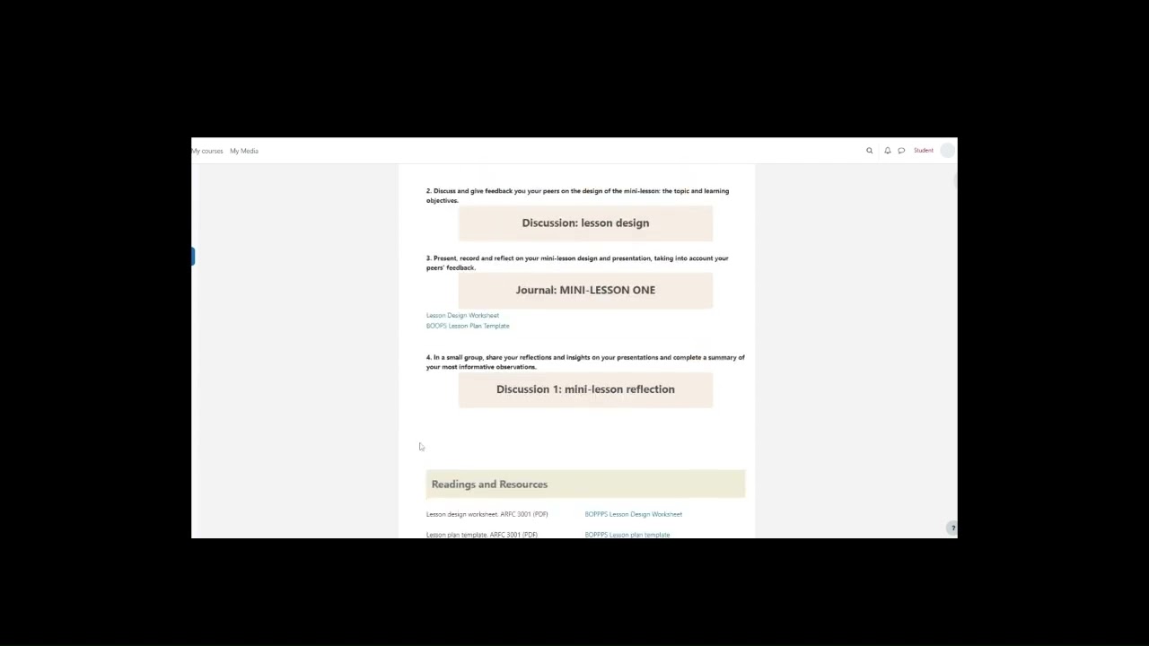 UDL-informed course layout-K