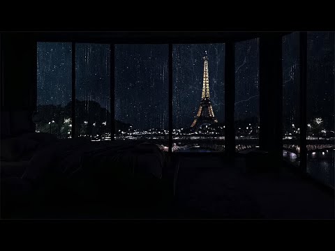 Sleeping in a Paris Apartment: Cozy Thunder Rain for a Blissful Slumber with Eiffel Tower