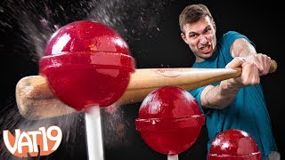 We Destroyed 100 GIANT CHUPA CHUPS Lollipops! 😡